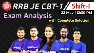 RRB JE 2019 (22 May 2019, 1st Shift) | JE CBT-1 Exam Analysis & Asked Questions