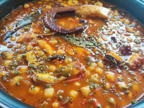 Garbanzos con pulpo