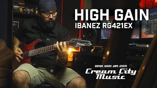 Video thumbnail for HIGH GAIN: Ibanez RG421EX Electric Guitar Demo by Cream City Music
