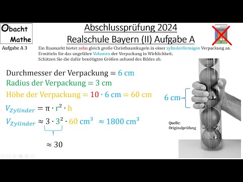 Abschlussprüfung Mathe 2024 Realschule Bayern (Gruppe 2/3) | Aufgabe A vorgerechnet | #obachtmathe