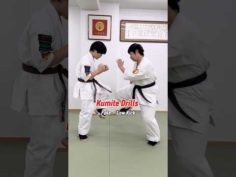【約束組手】フェイントからの下段回し蹴り #大谷道場 #空手 #karate #martialarts #shorts