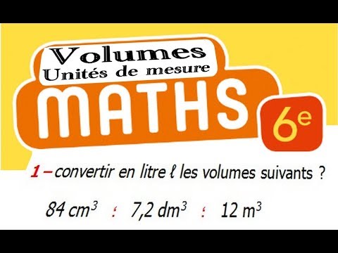 Maths 6ème - Les volumes unités de mesure Exercice 1