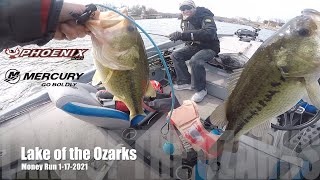 Cold water jerkbaits get smashed in the &quot;Money Run&quot; Bass tournament at Lake of the Ozarks 1/17/2021