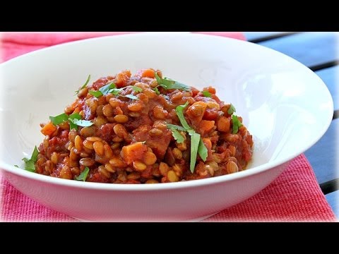 Tomato Lentils - Spicy Vegetarian Chili Lentils Recipe