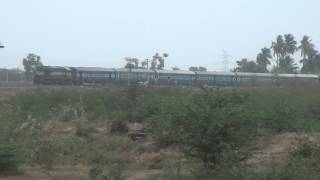 preview picture of video 'Madurai Sengottai Passenger Trains Entering Srivilliputtur Station'