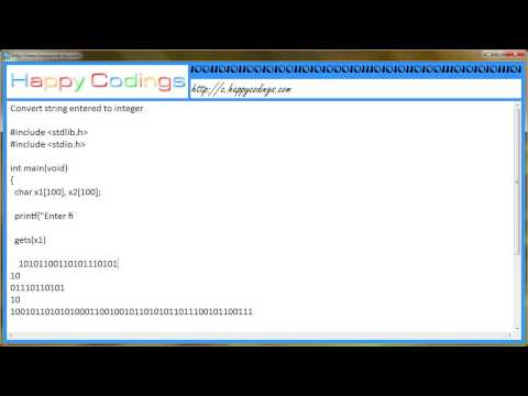 Convert String Entered To Integer C Code Example