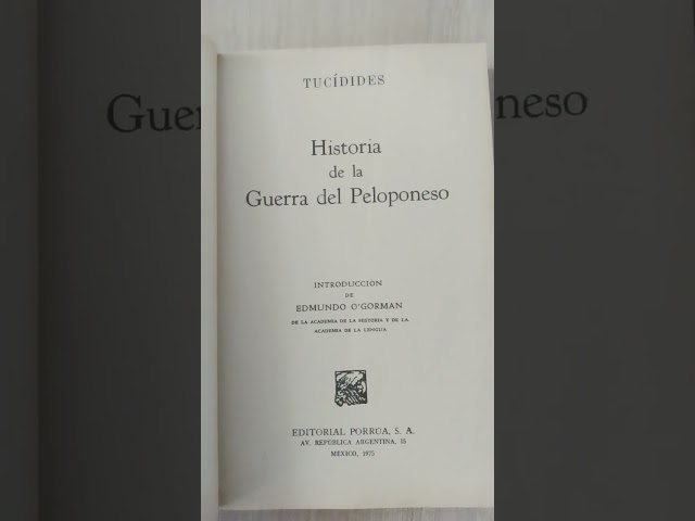 Vídeo relacionado con Historia de la guerra del Peloponeso. Libros I-II (Nueva Biblioteca Clásica Gredos nº 16)