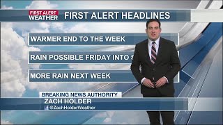 Zach’s First Alert Forecast: Clouds Increase for the Rest of the Week