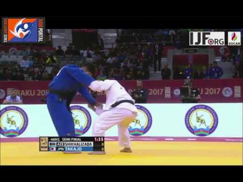Judo Grand Slam Baku 2017 Semifinal  66kg SHIKHALIZADA Nijat AZE vs  TAKAJO Tomofumi JPN