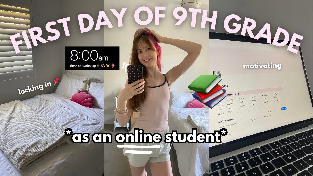 FIRST DAY OF 9TH GRADE!! ⭐️ *online student* 📚