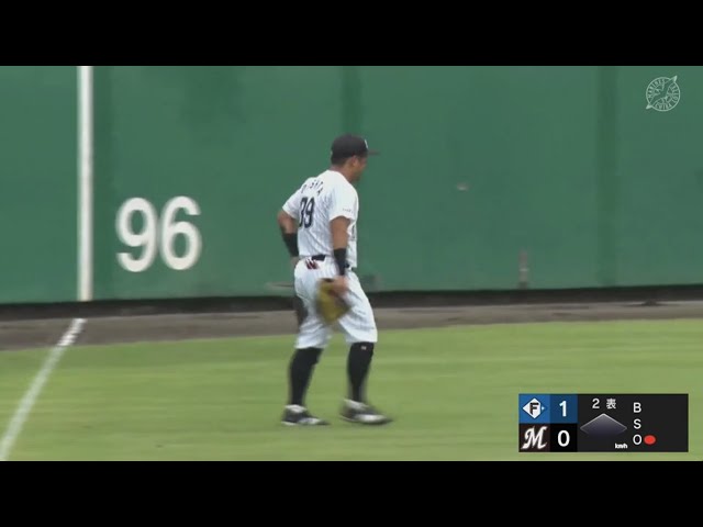 【ファーム】元気印の好守!! マリーンズ・大下誠一郎のスライディングキャッチ!!  2023年9月9日 千葉ロッテマリーンズ 対 北海道日本ハムファイターズ