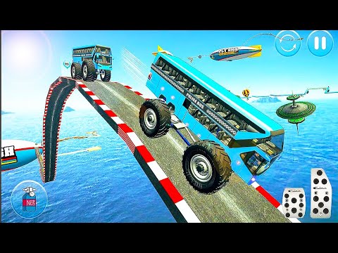 Impossible Monster Police Bus Stunts  Ramp Jumps - 4x4 Ramp Car Stunts Game - Android GamePlay