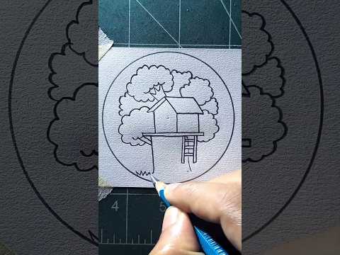 How to draw a tree house