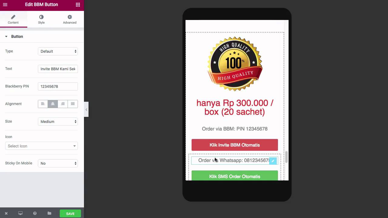 Landingpress Floating Button