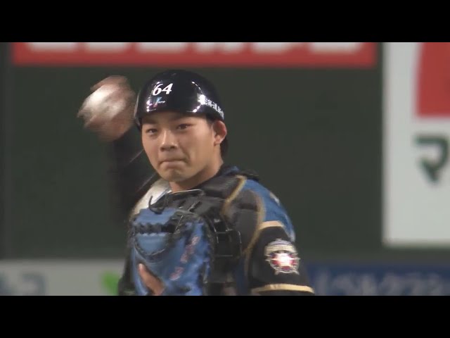 【8回表】ファイターズのルーキー・田宮が強肩で盗塁阻止!! 2019/3/3 F-DB