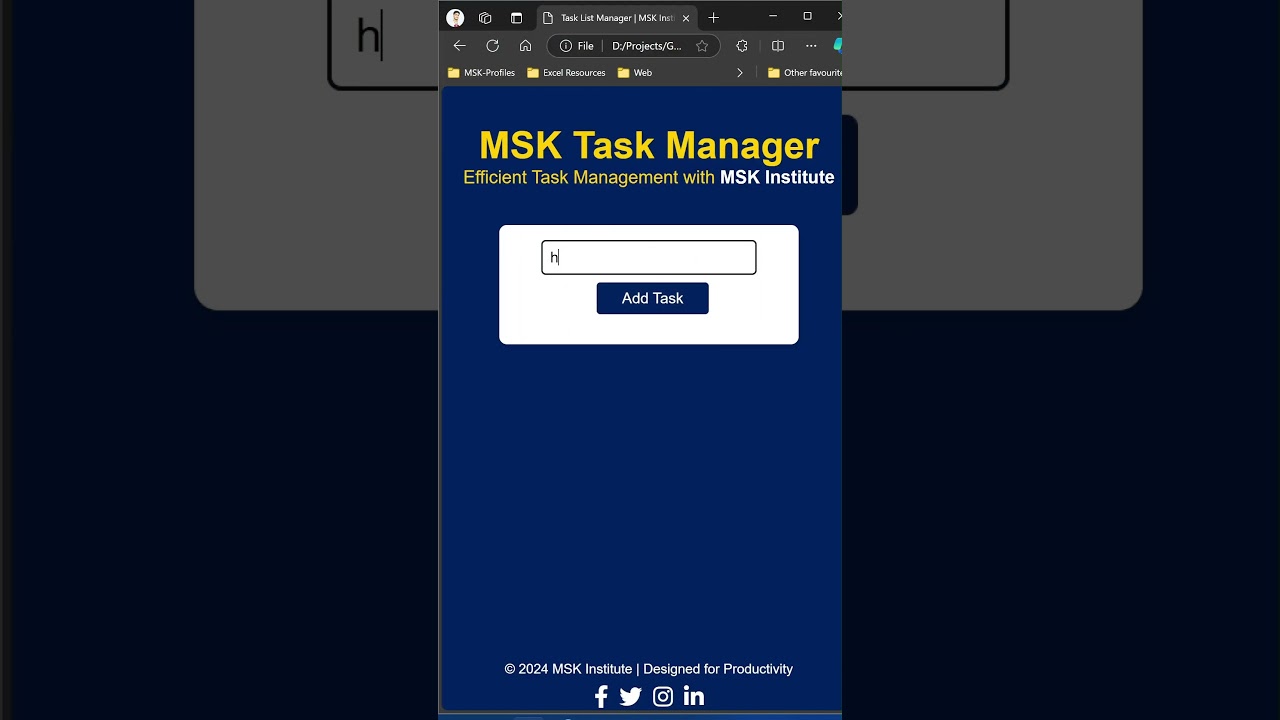 Task List Manager | HTML, CSS, JavaScript | #mskwebproject-42 #mskinstitute