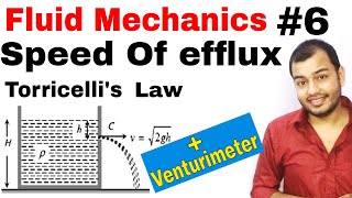 Fluid 06 | Applicaion of Bernoulli's Principle -Venturimeter & Speed of efflux- Torricelli's Theorem