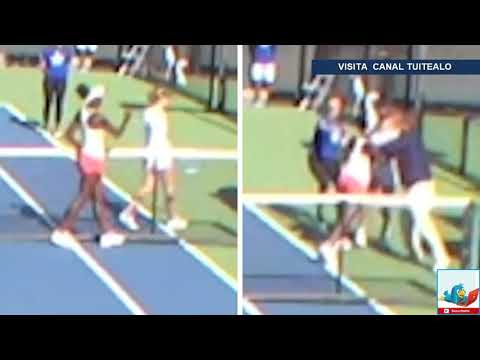 Las tenistas Katherine Sebov y Alycia Parks se fueron a los golpes al finalizar el encuentro