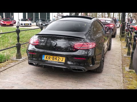 Mercedes C63 S AMG Coupe with Decat Akrapovic Exhaust - LOUD Accelerations !