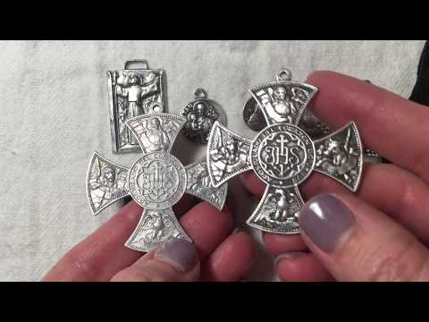 Antique religious medals rosa mystica catholic medals