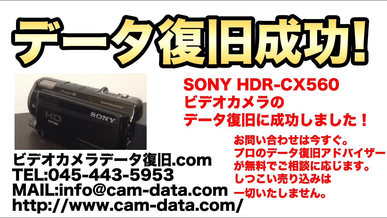 HDR-CX560V ソニービデオカメラ画像復旧 これで解決！ | ビデオカメラ