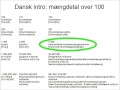 Dansk intro: mængdetal over 100