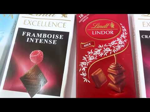 Kit kat godiva lindt lindor cran berry & hazelnut framboise intense flavour