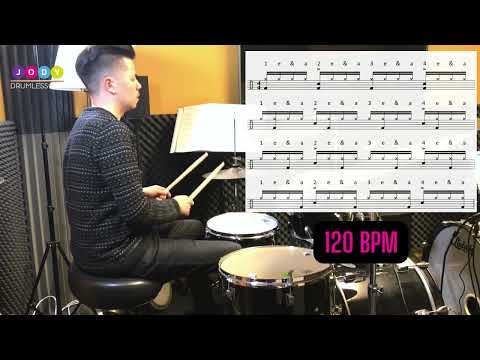 Great Drum Exercises for Drummers | 16th note Bassdrum Shift Excercise | Drumlessons