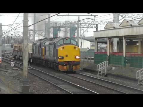 37606/37602 6c53 Crewe - Sellafield flasks, Via WCML, 8th March 2014, EE THRASH !!