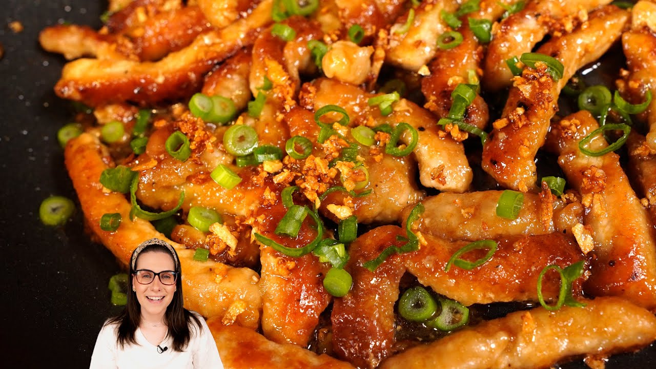 Carne de porco alho e óleo, Lombinho com alho crocante em 20 minutos!