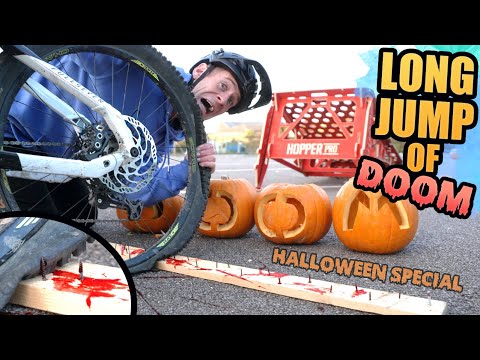 THE MTB LONG JUMP OF DOOM - FLAT TIRE CHALLENGE - HALLOWEEN SPECIAL