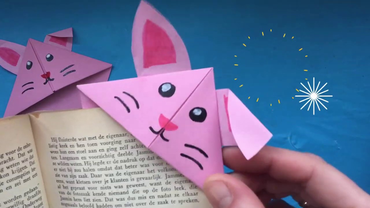★ Zakładka do książki :  Królik  ★ LATWE ORIGAMI - ORIGAMI WIELKANOCNE ★ DIY Z PAPIERU