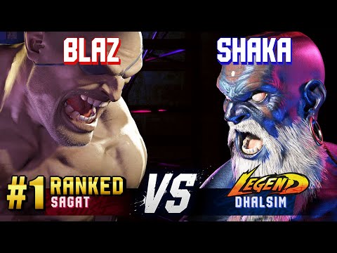 SF6 ▰ BLAZ (#1 Ranked Sagat) vs SHAKA (Dhalsim) ▰ High Level Gameplay