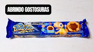 ? ABRINDO BISCOITOS TORTUGUITA SABOR CHOCOLATE  COM VITAMINAS B1, B2, B3 E B6 DA ARCOR