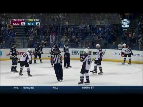 Line brawl in 3rd. Fight. Colorado Avalanche vs St. Louis Blues 4/5/14 NHL Hockey.