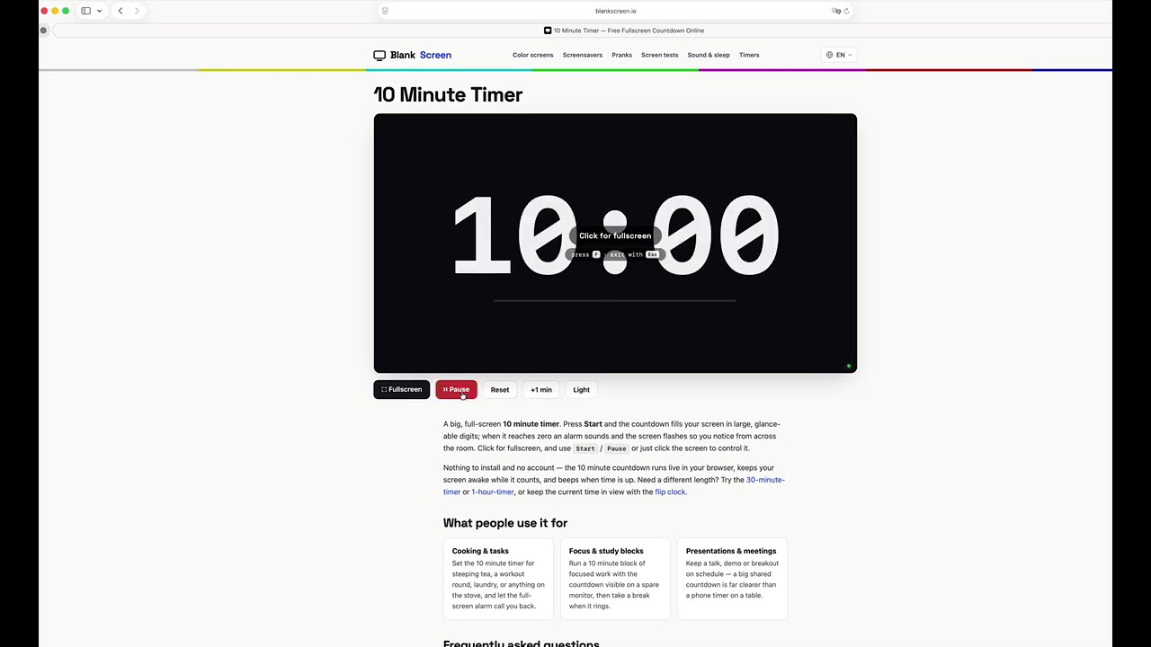 BlankScreen video preview