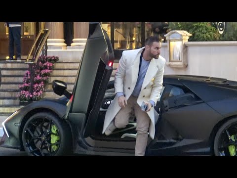 PHILIPP PLEIN & ANDREEA SASU Arriving with NEW LAMBORGHINI REVUELTO at Hotel de Paris in Monaco