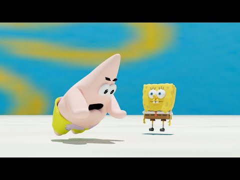 Patrick Gets Beat Up By Invisible Man | spongebob