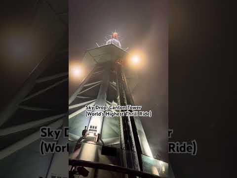 LITERALLY IN THE CLOUDS 😍☁️🎢 #skydrop #cantontower #ashortaday #china #guangzhou #thrillrides