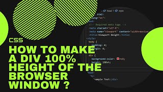 How to make a div 100% height of the browser window ?