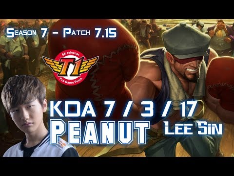 SKT T1 Peanut LEE SIN vs NIDALEE Jungle - Patch 7.15 KR Ranked