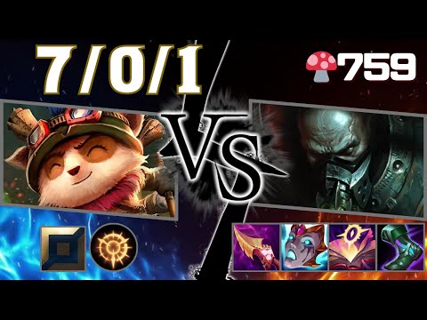 🍄759【Challenger/NA】TOP Teemo vs Urgot【SN:Ty G#Teemo】【Patch25.17】#leagueoflegends