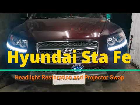 Hyundai Sta Fe Headlight Lens Removal, Restoration and Hella G5 EX Projector Swap