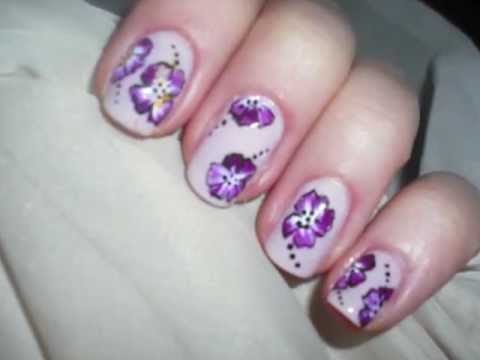 One Stroke Flower Nails