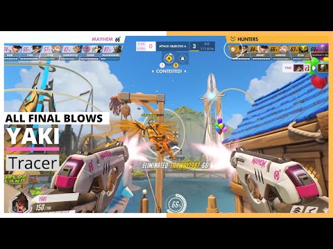 YAKI TRACER - All the Final Blows vs Hunters | OWL Season 2021 May Melee Highlights