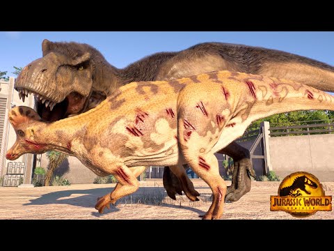 DOMINION TREX vs All Big Carnivore Dinosaurs in Jurassic World Evolution 2