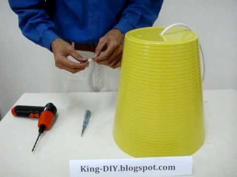 How to make custom lamp shade - with cheap waste basket; 时髦的灯罩