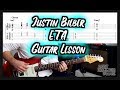 How to play Justin Bieber - E.T.A. Guitar Tutorial Lesson with TAB