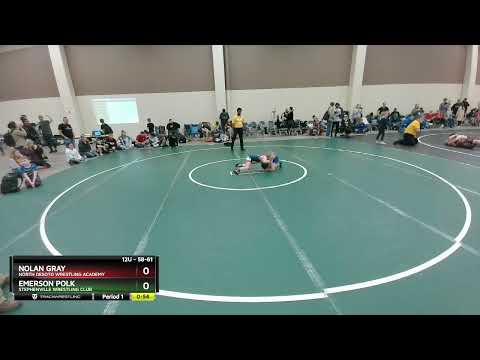 58-61 Lbs Quarterfinal - Nolan Gray, North DeSoto Wrestling Academy Vs Emerson Polk, Stephenville