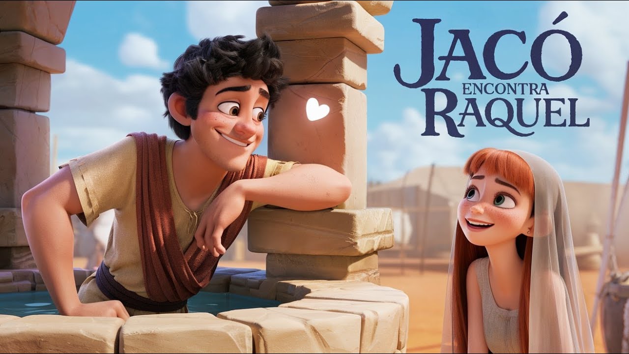 Jacó encontra Raquel   Historinha biblica infantil para ensinar as crianças sobre Jesus